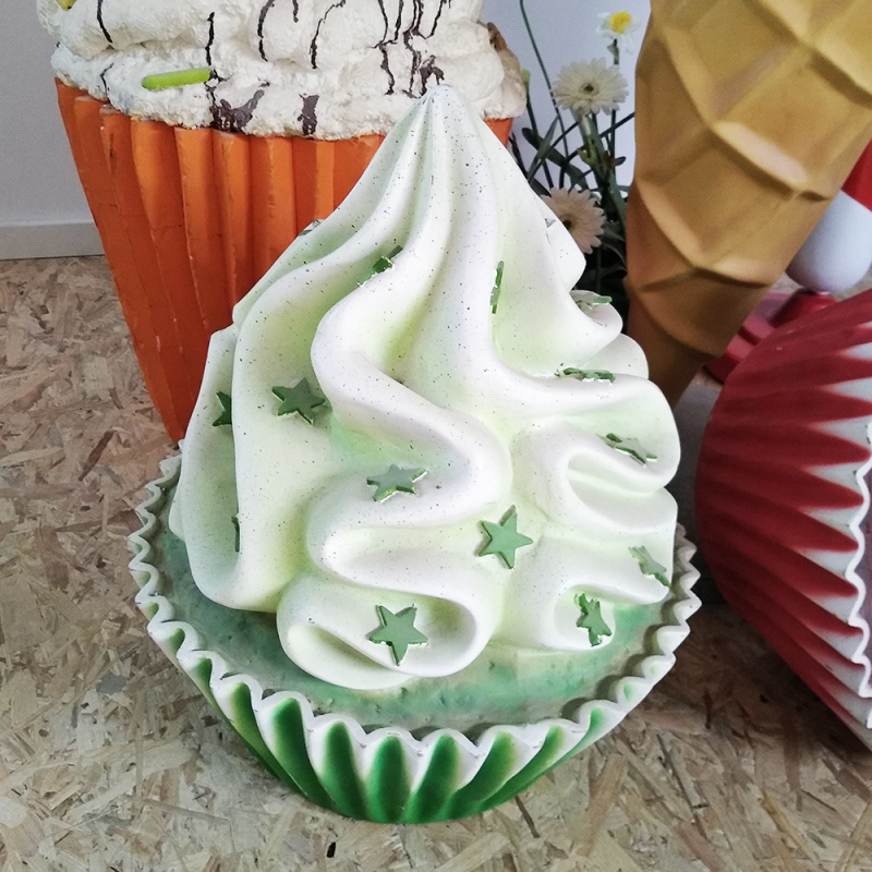 Appétissant Gâteau Cupcake XL en résine, coloris aux choix - Déco
